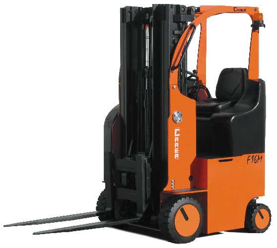 Compact 4 wheel forklift with unique 180 degree steering