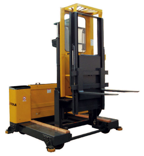 Man up side loading forklift