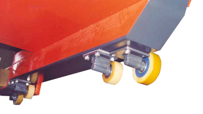 Guide rollers provide alignment in narrow aisles