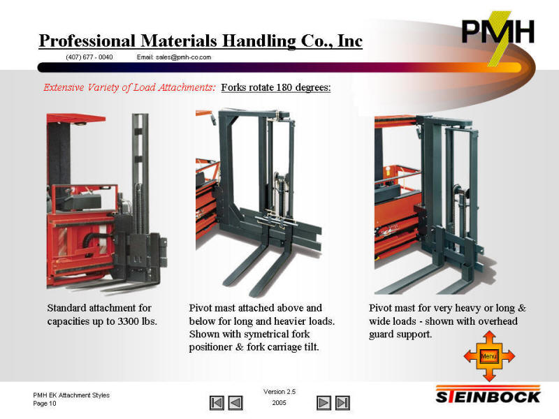 Narrow aisle vehicle handles wide & long loads