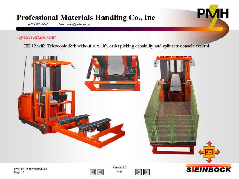 Double deep light load handling on narrow aisle forklift