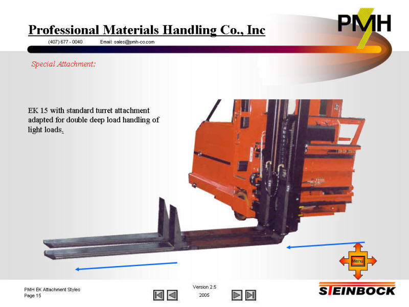 Double deep light load handling on narrow aisle forklift