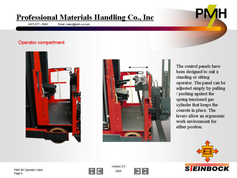 Narrow aisle forklift with optional fold down seat