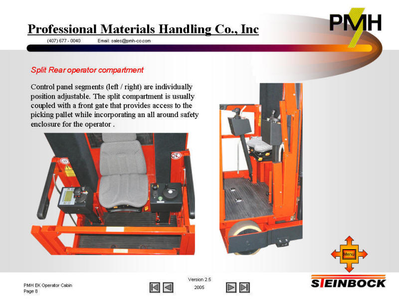 Ergonomic style control panel on narrow aisle turret forklift
