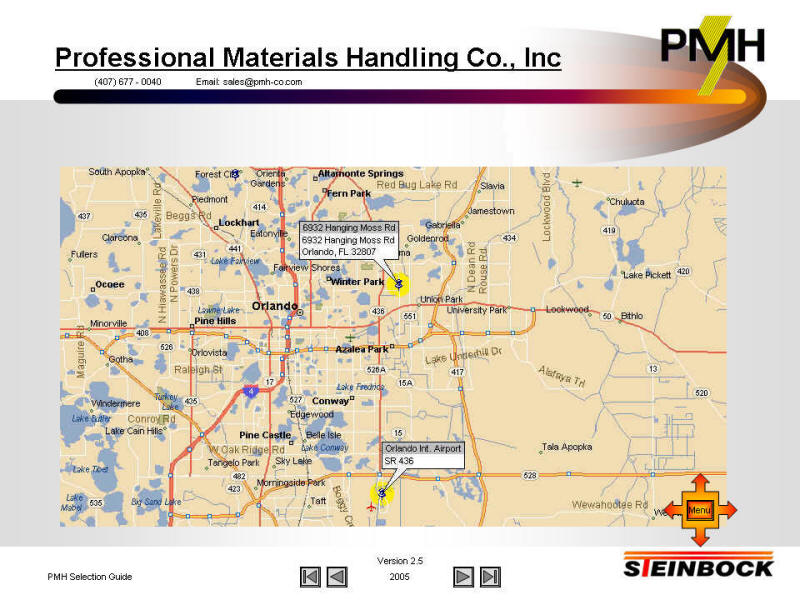 Orlando, FL map airport and PMH facilities