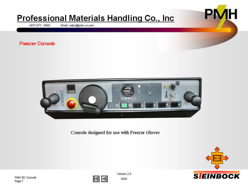 Freezer designed control console