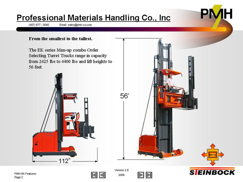 from the smallest to the tallest very narrow aisle forklift
