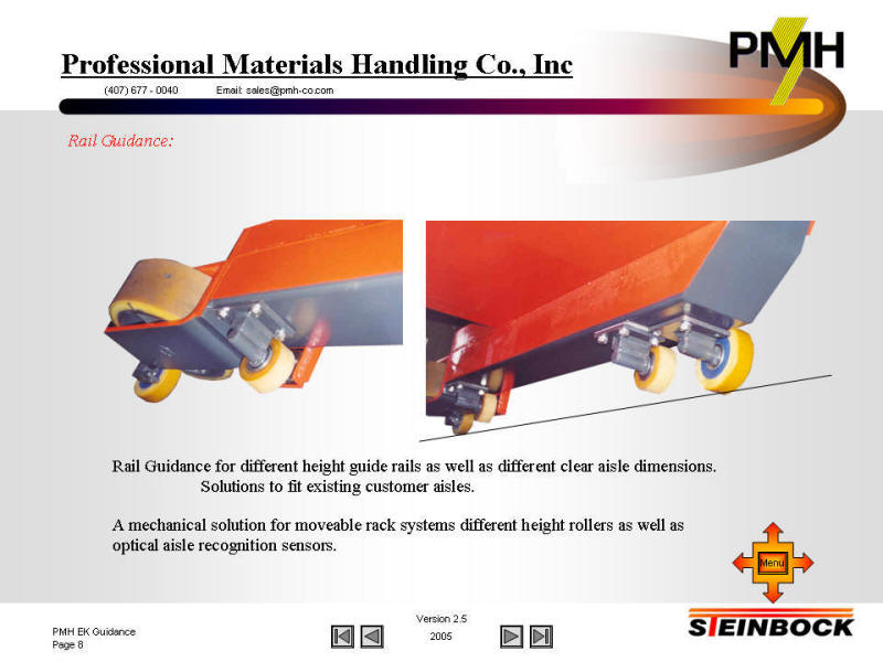 mechanical solutions for moveable rack system rail guidance