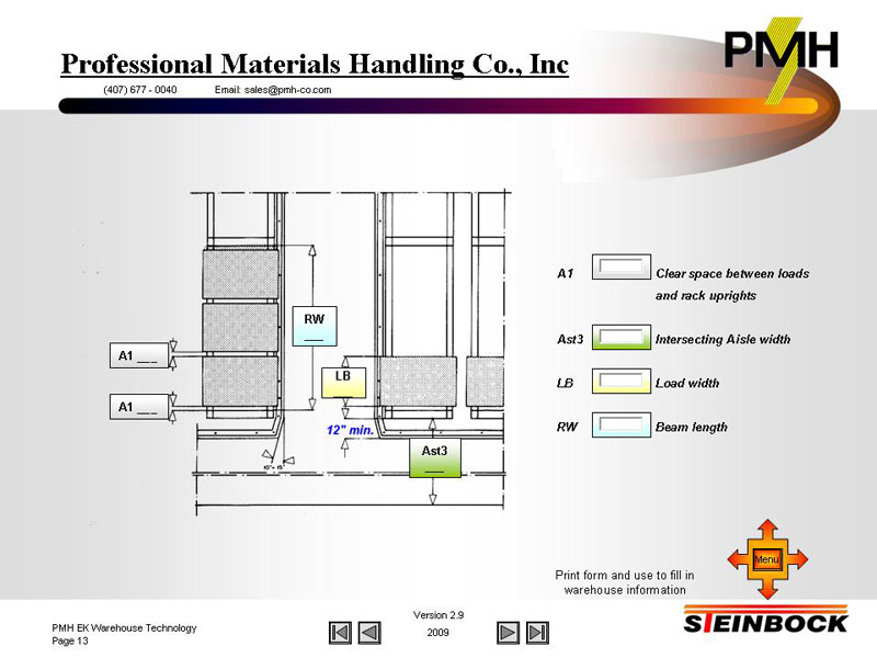 aisle and warehouse planning requirements 