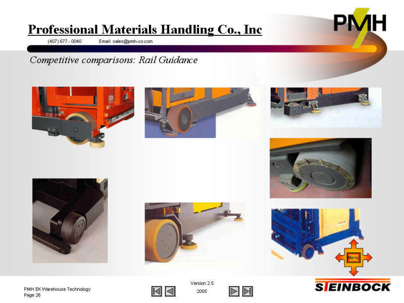 competitive comparisons / control panels - very narrow aisle forklift systems