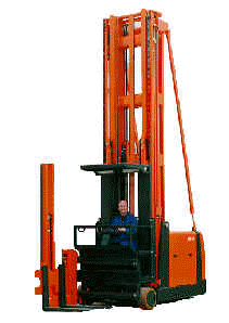 WA narrow aisle man-up forklift with operator