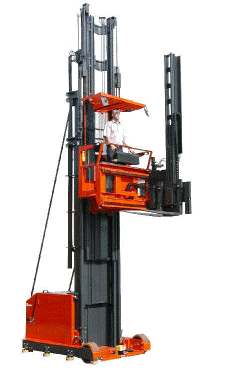 EK custom built man-up narrow aisle forklift